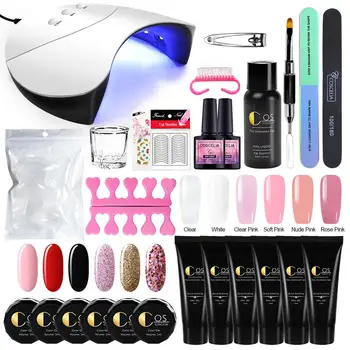

COSCELIA Poly Nail Gel Kit UV Gel Set For Nail Extension For Manicure 36W UV Led Lamp Hard Jelly Quick Building Nail Art Tools