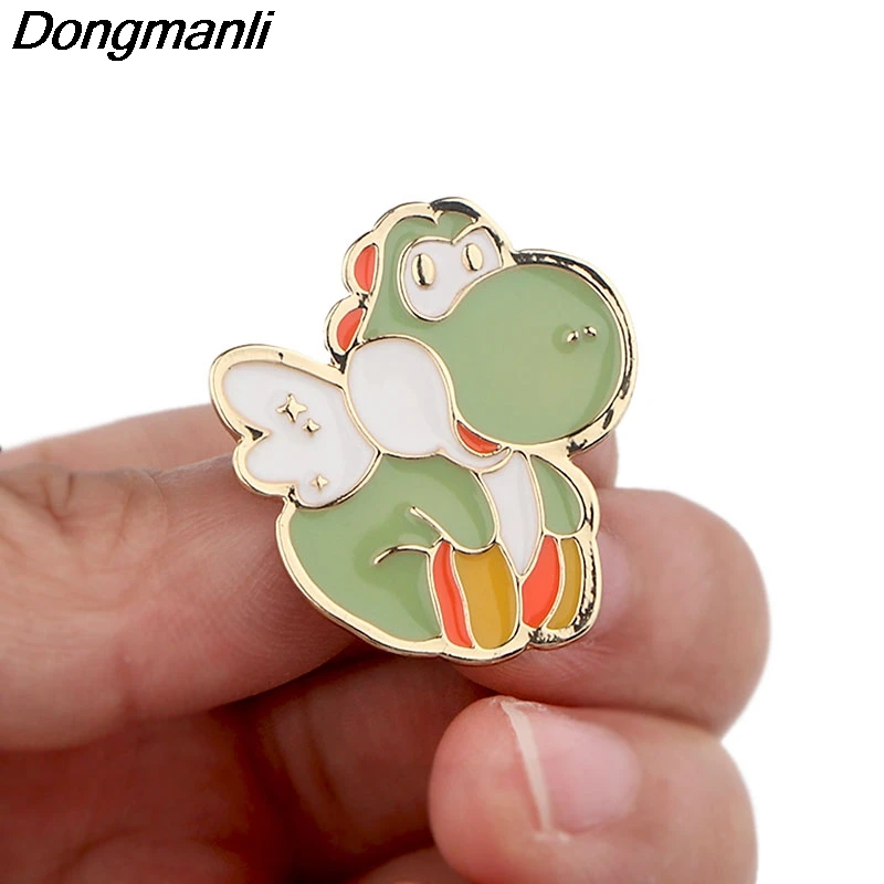 P3978 Dongmanli милый маленький зеленый дракон Брошь, эмалированный штифт с декоративной металлической пряжкой и брошь для женщин бижутерия, прекрасный подарок для детей
