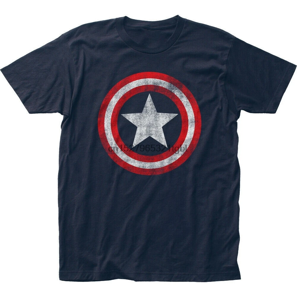 キャプテンアメリカ加工シールドロゴ認可大人 Tシャツ綿 Tシャツ青少年のための中年老齢 Tシャツ メンズ服 Aliexpress