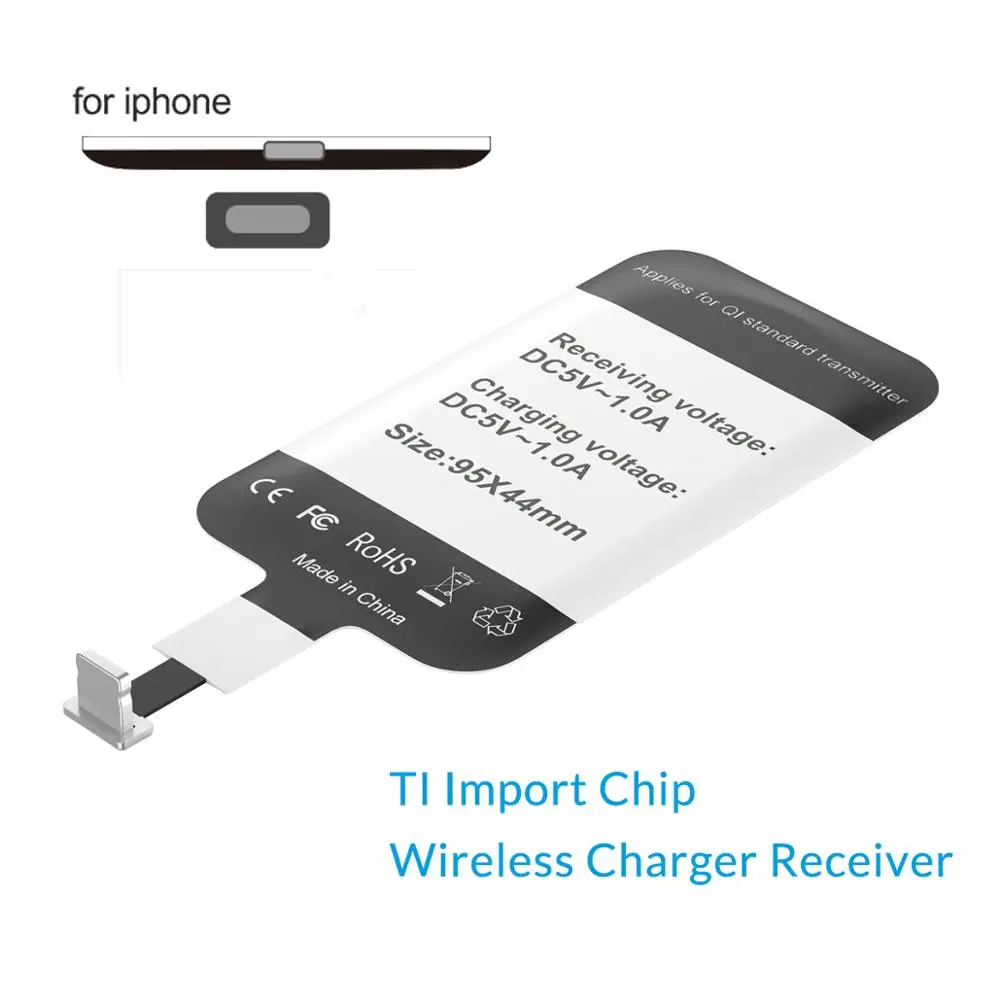 TI Chip for iPhone Беспроводное зарядное устройство ORICO Qi, 5 Вт/7,5 Вт/10 Вт, беспроводная зарядная подставка с зарядным приемником для iPhone X/XS Max XR samsung huawei Xiaomi - Цвет: TI Chip for iPhone