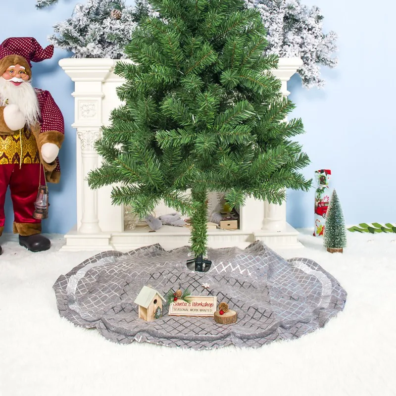 Коврик под рождественскую елку на Рождество вечерние фестиваль дерево нижняя ткань дерево юбка детский игровой коврик, покрытый серебром, украшение для дома