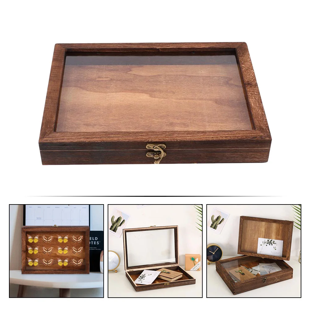 1Pc Wooden Specimen Box Practical Insect Specimen Display Box Multi purpose Box Dust proof Plant