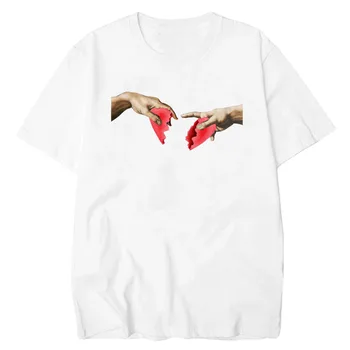 

GONTHWID Funny Finger Print Short Sleeve T Shirts Streetwear Men Hip Hop Harajuku Casual Tees Tshirts Fashion Tops