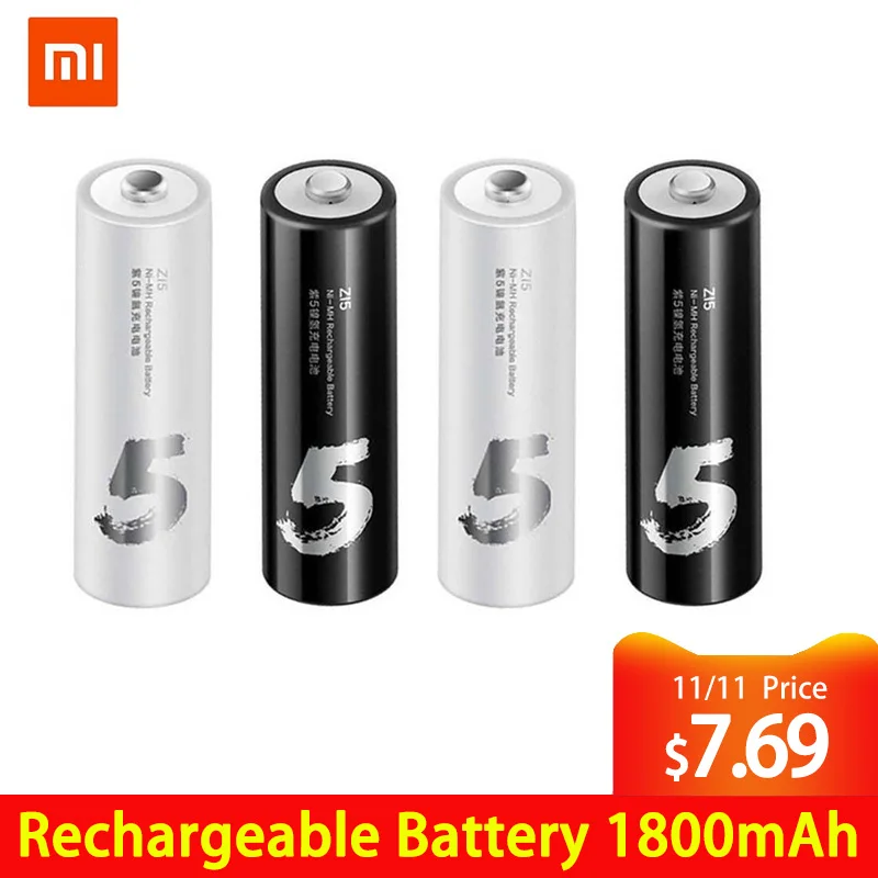 

4PC/lot Original ZMI ZI7 ZI5 AAA AA 700mAh 1800mAh 1.2V Rechargeable Ni-MH Battery ZIM Power Bank #