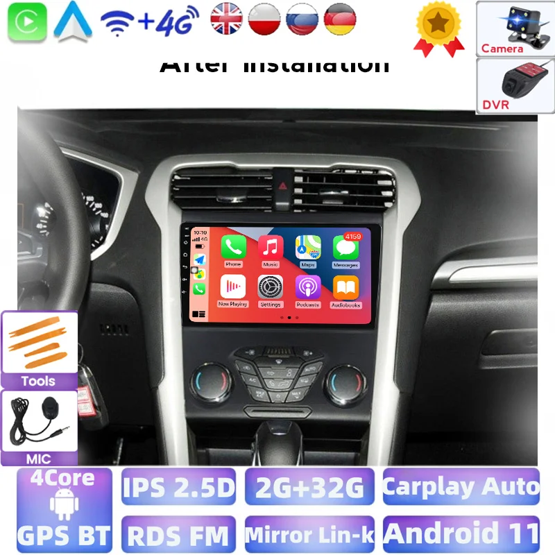9" Android 8.0 Car Stereo for Ford Fusion 2013-2016 GPS navigation Wifi 3G 