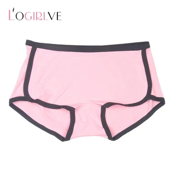 

Logirlve Pink Color Pure Cotton Women's Underwear Feminine Cotton Sports Boxer Briefs Breathable Bag Hip Flat Underpanty