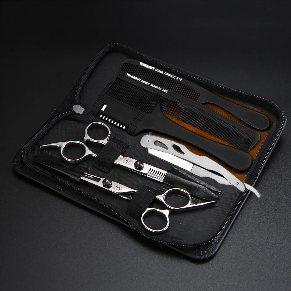 Professional Japan 440c 6 Inch Hair Scissors Set Cutting Shears Thinning Barber Scissors set Barber Hairdressing Scissors