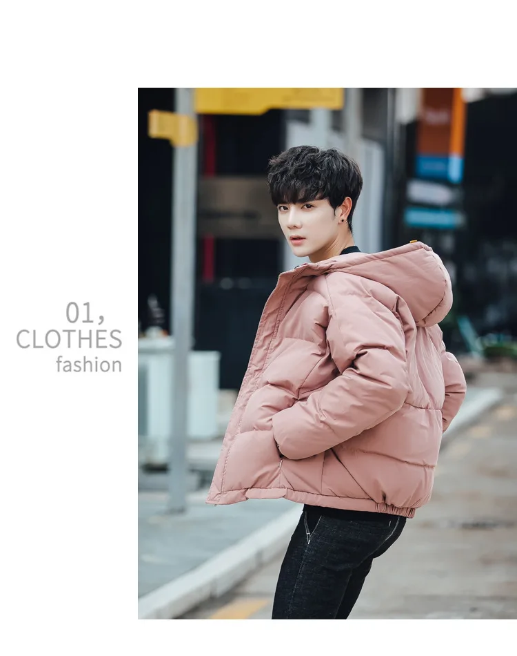 Мужские пары, большие размеры, свободный крой, в гонконгском стиле, для мужчин, подростков, студентов, пуховое, хлопковое пальто, Мужская W