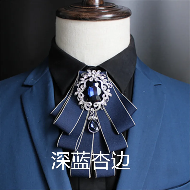 Ribbon Bowtie Элегантная мужская и женская свадебная деловая Вечеринка воротник рубашка галстук-бабочка британская эластичная лента сплав Стразы Униформа лента галстук-бабочка - Цвет: Ribbon Bowtie