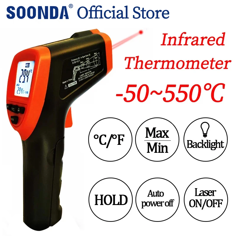 (Not for human)Infrared Thermometer Industrial Laser Temperature Meter