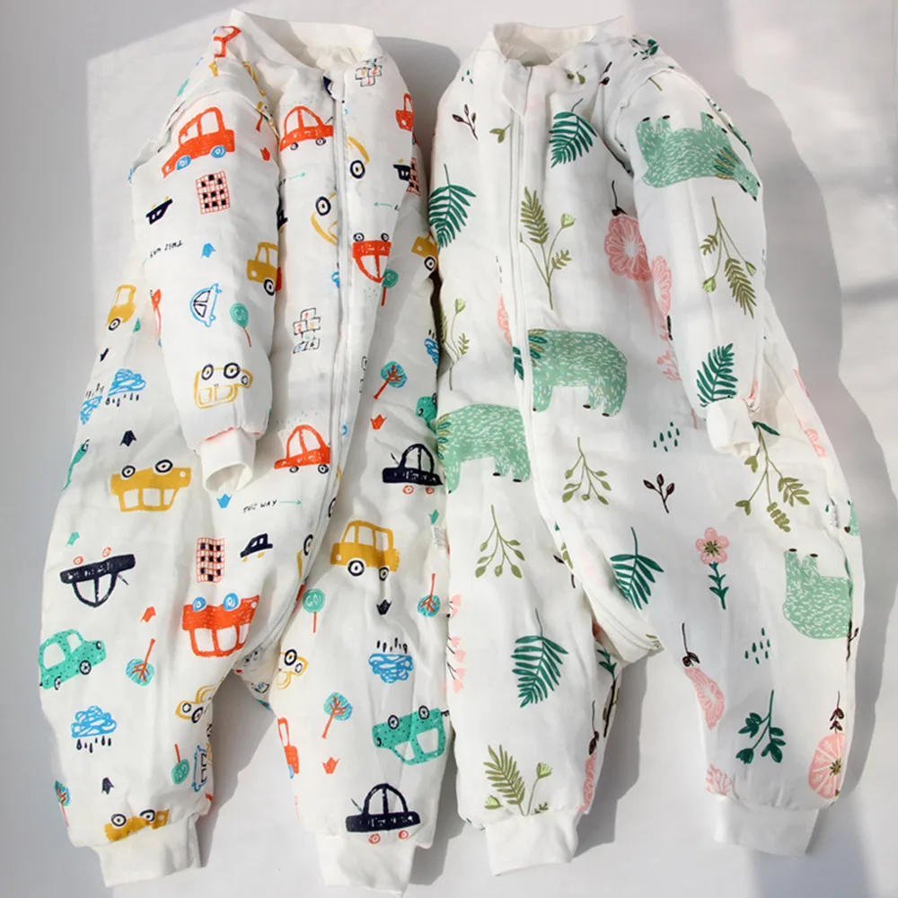 

Baby Sleeping Bag Children Sleepwear Jumpsuit Cartoon Split Leg Sleepsack Warm Winter Anti Tipi Cotton Kids Thick Cloth 2019