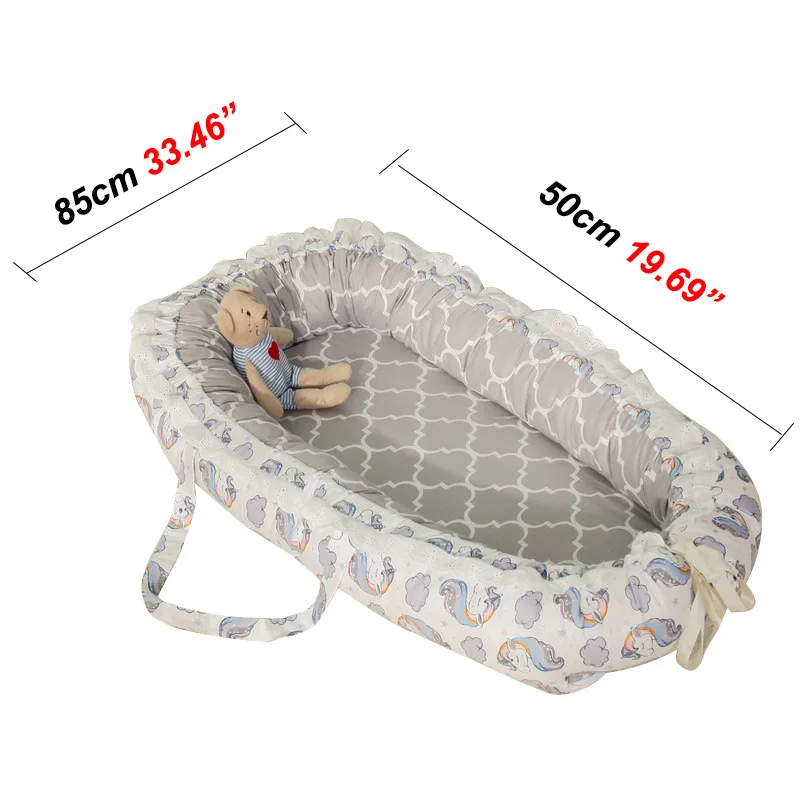 Potrable Baby Crib Foldable Bionic Nest Bed Infant Travel Bed Toddler Cotton Cradle Cot for Newborn Baby Bed Bassinet Bumper