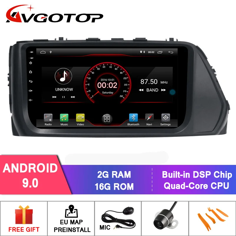Flash Deal AVGOTOP Android 9 Bluetooth GPS Car Radio DVD Player For HYUNDAI VERNA 2017-2018 0