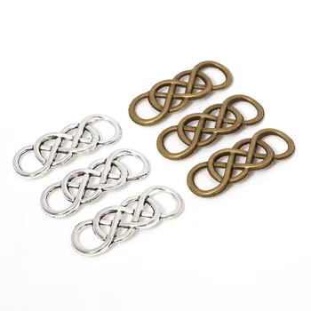 

20pcs 12.5x33mm Alloy Infinite Connector Clasp Retro Link Accessories for DIY Jewelry Making Rope Bracelet Necklace Findings