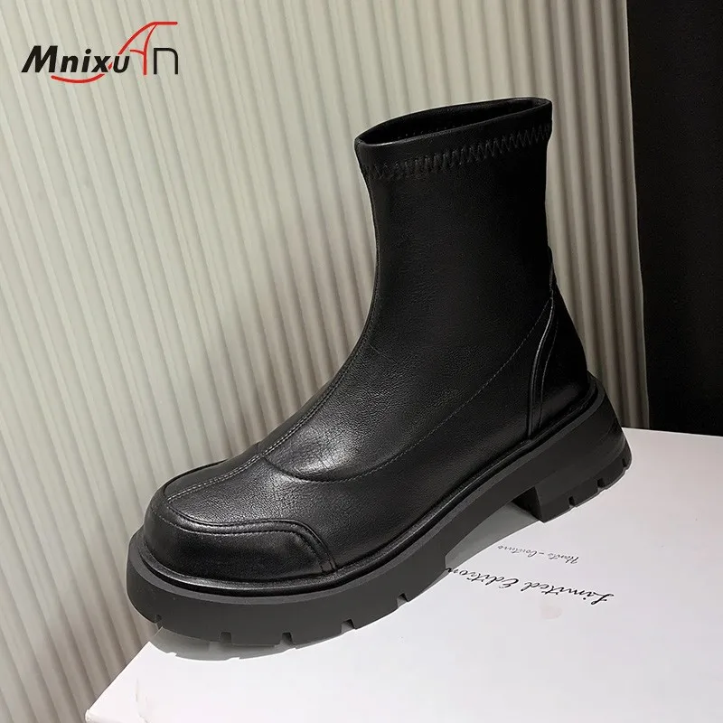 Женские ботинки в британском стиле зимние готические ботильоны из искусственной