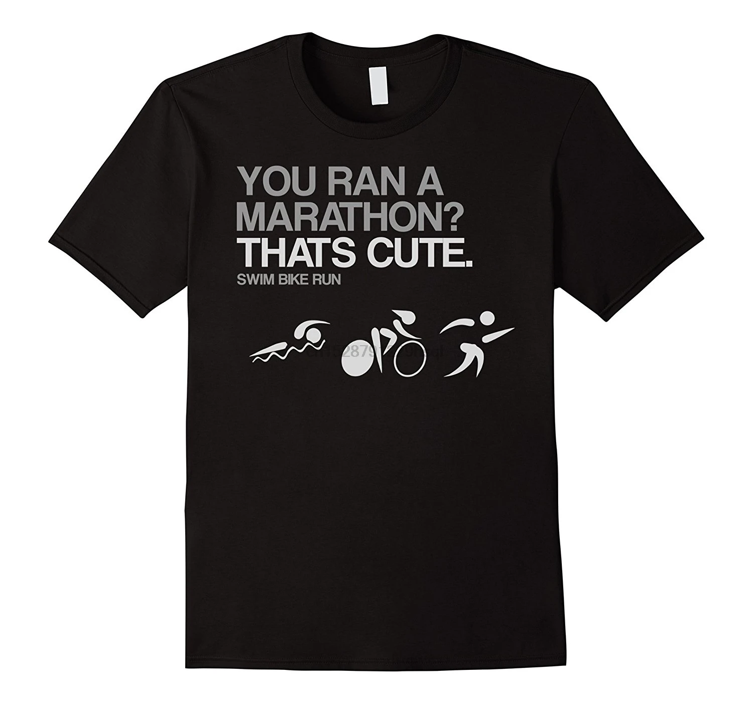 Mens Triathlon SWIMing BIKEer RUNer Funny T-Shirt Classic Cotton Men Round Collar Short Sleeve Top Tee T Shirt O-Neck |
