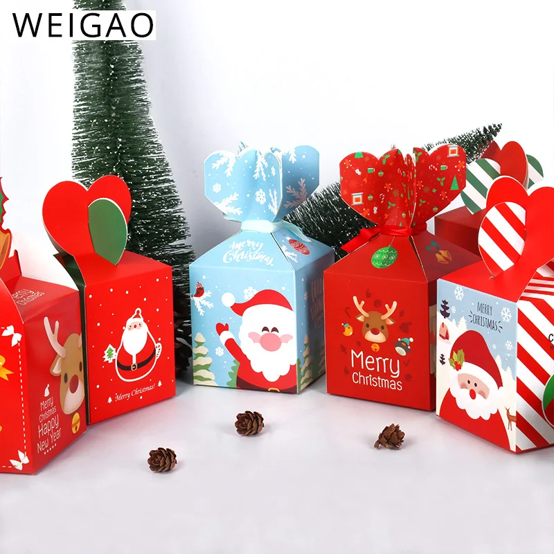 WEIGAO Веселая коробка с рождественскими конфетами сумка Рождественская Фигурка Санта Снеговик подарочная коробка подарочные коробка контейнер для сумок поставки Navidad Kerst