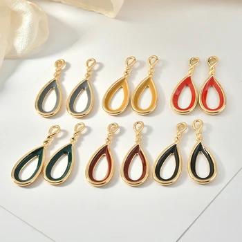 

Mo Landi color alloy drop geometry long drop pendant diy earrings jewelry accessories