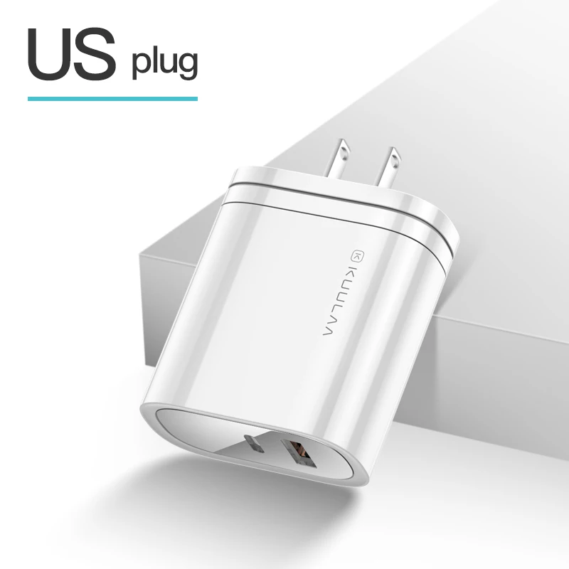 KUULAA Quick Charge 4,0 3,0 36 Вт USB зарядное устройство PD 3,0 быстрое зарядное устройство US EU переходник супер зарядное устройство для iPhone X XR XS 8 Xiaomi Mi 9 - Тип штекера: US White