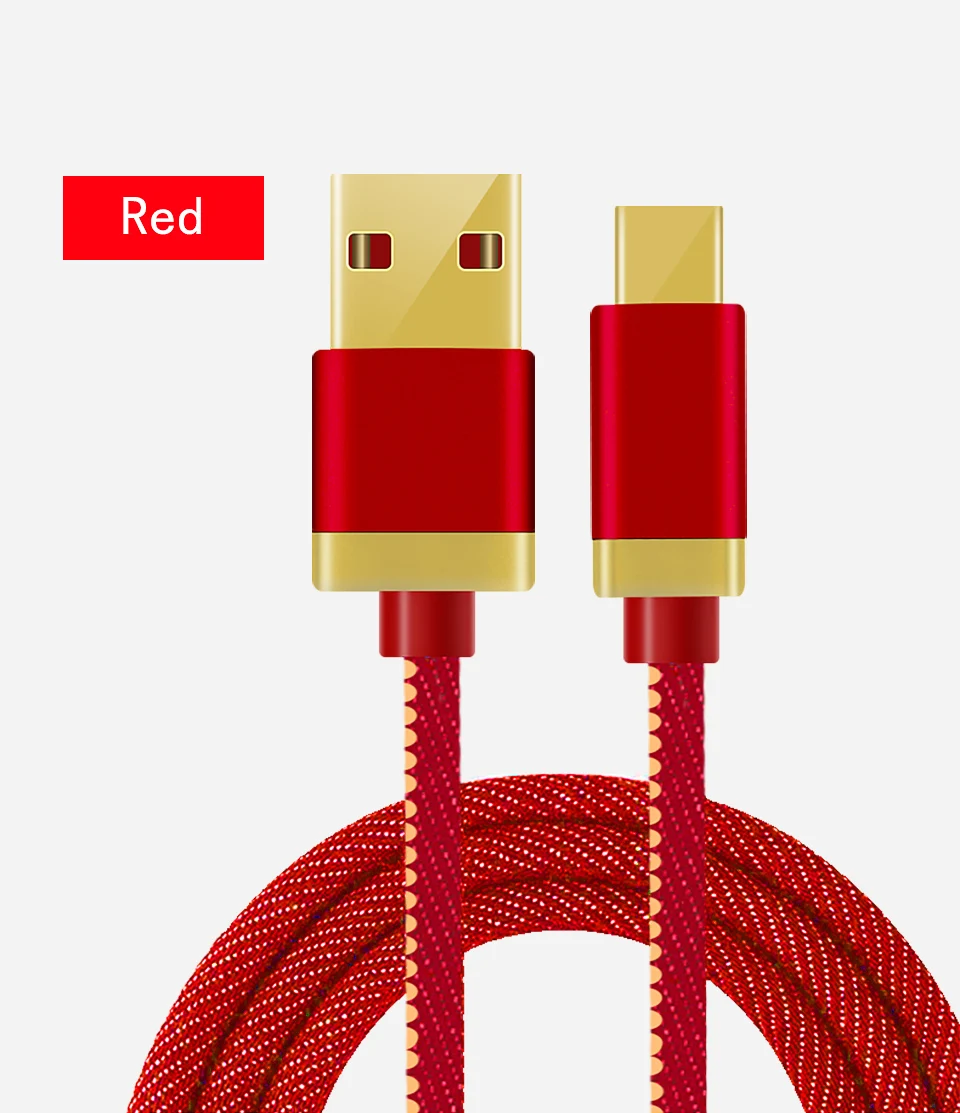 Obobix usb type C зарядный кабель для samsung Galaxy S10 Plus мобильный телефон 2.4A кабель для быстрой зарядки для устройств типа C Джинсовый шнур