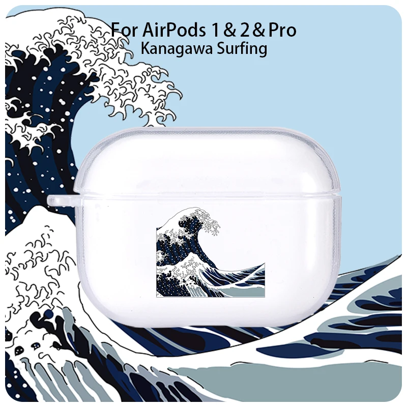 Чехол для Airpods Pro чехол телефона с рисунком большой морской волны беспроводных