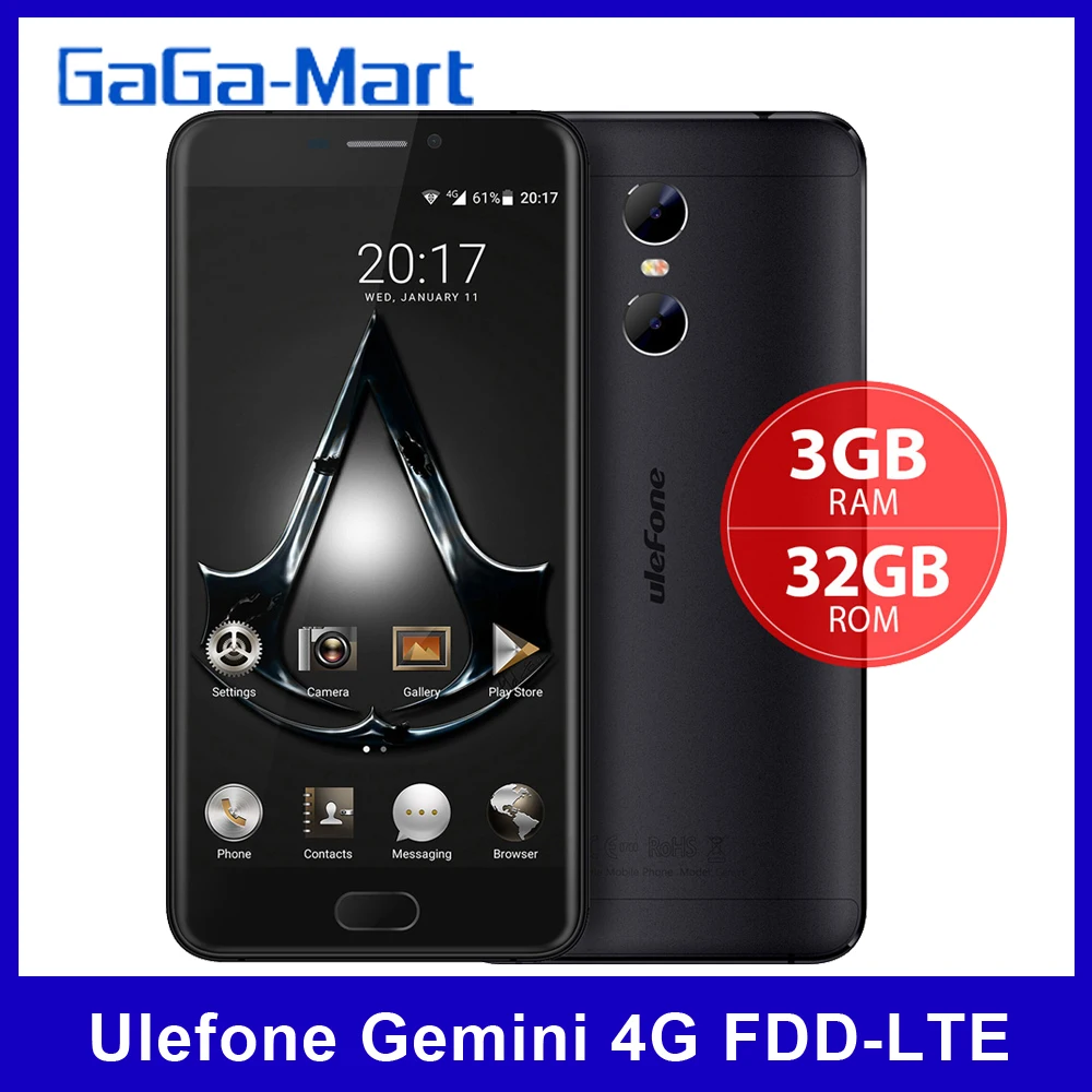 Чехол накладка Ulefone Gemini 4G FDD LTE смартфон MTK6737T 4 ядра 5 &quotFHD 1920*1080P 3 Гб оперативной