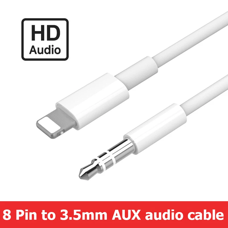

Aux Cable For iphone XS Max 8 Pin to 3.5mm Aux Jack Cable Male Jack Car Music Player speaker Adapter Audio Transfer Extension