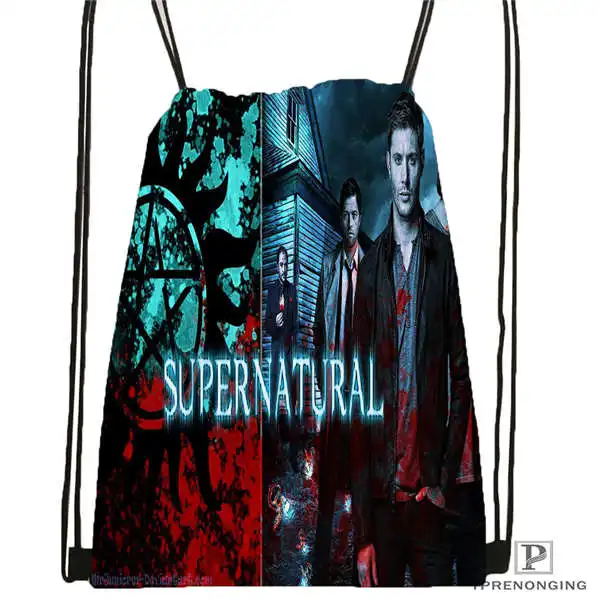 Drawstring Backpack Custom supernatural_сезонная походная сумка на шнурке милый рюкзак для детей(черная спинка) 31x40 см#2018612-01-19 - Цвет: Drawstring Backpack