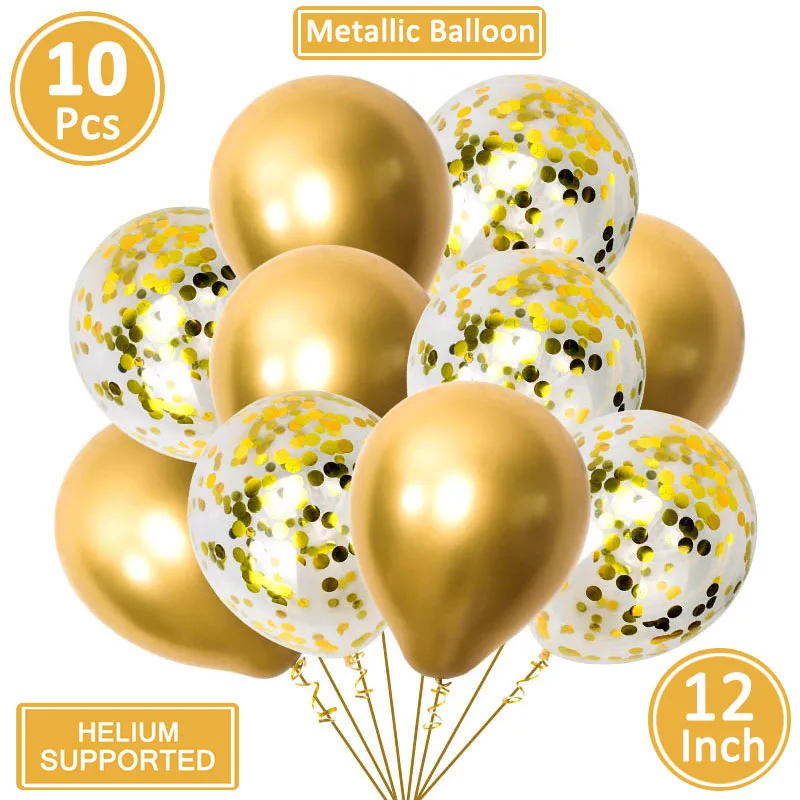 gold metal pearl 10 шт смешанный воздушный шар "Конфетти" Свадебные украшения для детского душа Девичник вечерние DIY Настольные принадлежности - Цвет: gold metal pearl