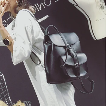 

PU Leather Backpacks Trendy Women Backpack Female Drawstring Travel Bags School Bookbags High Quality Students Travel Backpack