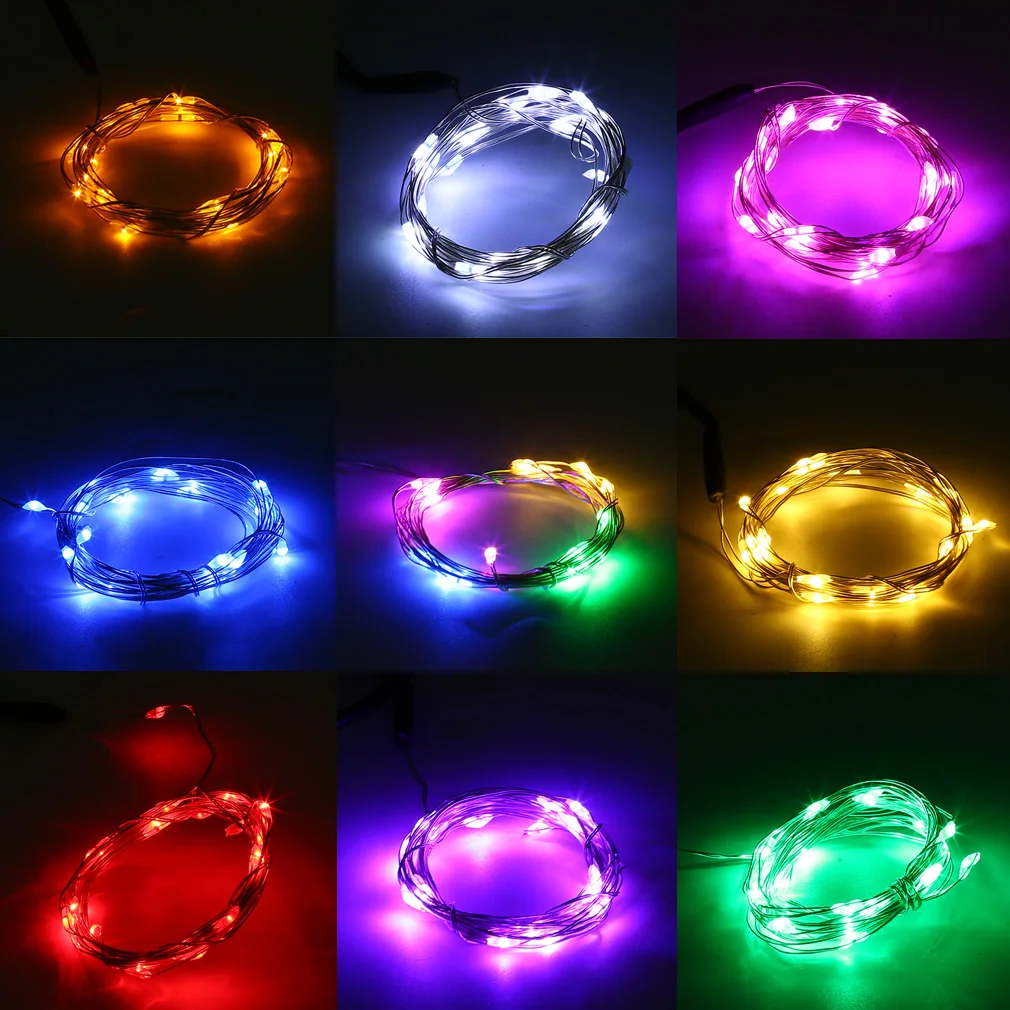 Высокое качество водонепроницаемый супер яркий 10 м 100LED Серебряный провод Рождество Свадебные гирлянды Сказочный светильник Питание от USB