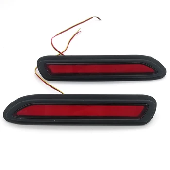 

2pcs 12V Red Lens LED Car Rear Bumper Reflectors Taillight Brake Fog Warning Light