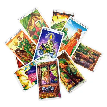 

78pcs Wheel Year Read Fortune Tarot Cards Personal Use Game Board English Version Card Game Family Party Table Games