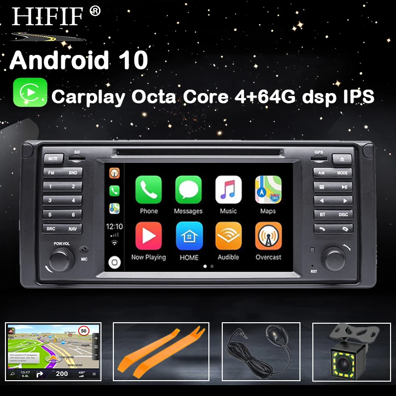Android 10 4 Гб ОЗУ 64 ПЗУ GPS Navi автомобильный DVD мультимедийный для BMW E53 X5 E39 5 97 -06 DAB + Wifi 4G