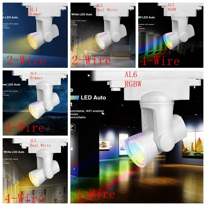 MIBOXER Alpha lite AL1 AL2 AL3 AL4 AL5 AL6 25W 2-Wire 4-Wire Dimmer Dual White RGBW Tracklight 2.4G Wireless 99-Zone Remote