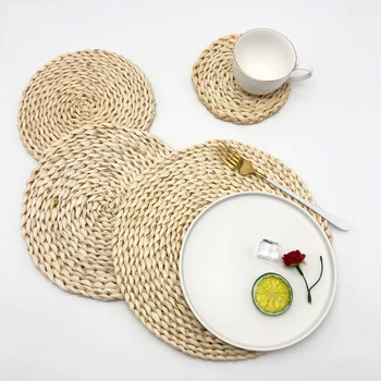 

1Pcs Straw Woven Table Mat, Anti-Scald Insulation Mat, Non-slip Mat, Coaster, Table Mat, Kitchen Decoration Accessories