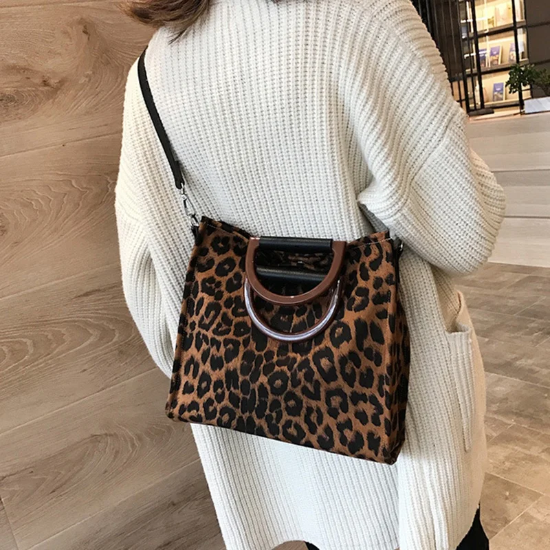 ABZC-Leopard женские сумки большой емкости из искусственной кожи женские сумки Модные леопардовые женские сумки-мессенджеры сумки-тоут с ручками для W
