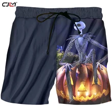 CJLM модные маски мужские шорты 3D Тыква Голова забавная уличная Мужская доска шорты ужас Хэллоуин негабаритных 5XL