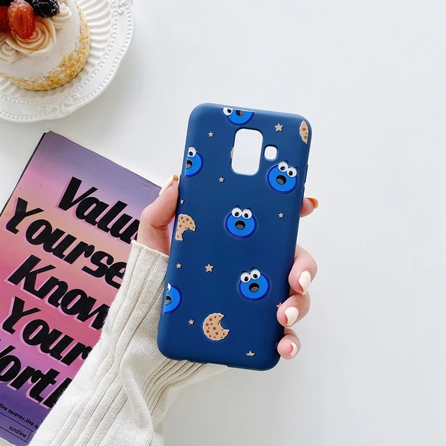 Cartoon Phone Holder Case For Samsung Galaxy A50 A70 A30S A40 A20 A30 A10 A11 A20E A21S A31 A7 A8 A6 Plus 2018 A41 Stand Cover Navy Elmo Case Only