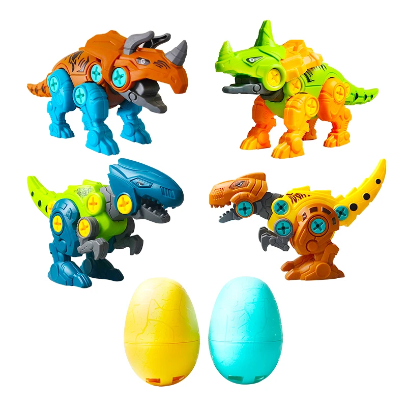 

Assembling 4 in 1 Dinosaur Series Fancy Dinosaur Triceratops Hornedsaurus Spotedsauru T-rex Educational Toys for Children Gifts
