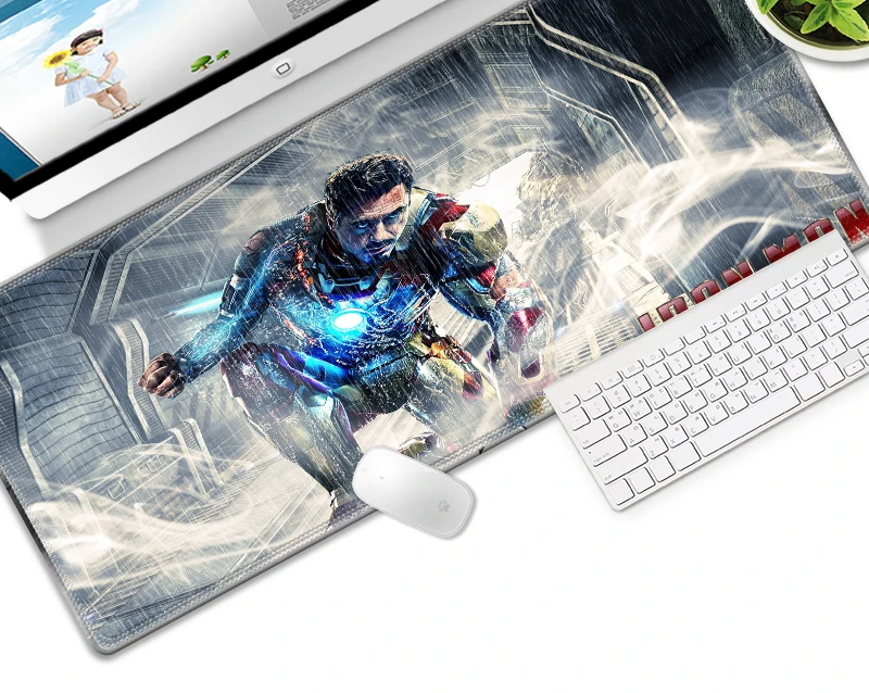 Игровой коврик для мыши размером 40x90 см из фильма «Железный человек», игровой коврик из натурального каучука для геймеров, компьютерный Настольный коврик для CSGO DOTA2, коврик для мыши