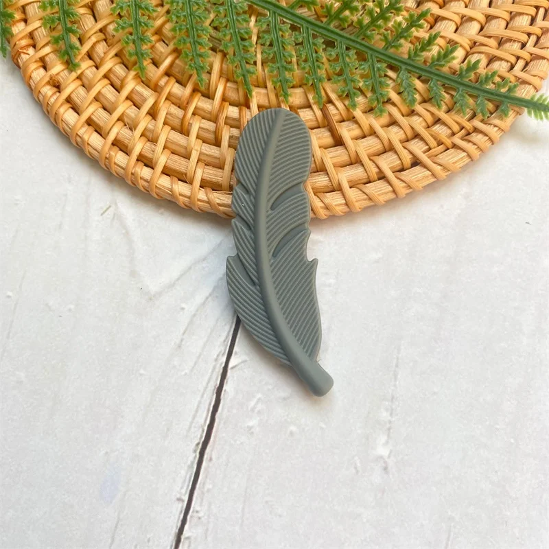 10개 BPA 프리 실리콘 치발기 깃털 비즈 수제 액세서리 용 치발기  선물  치발기