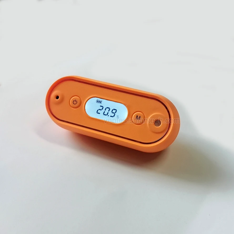 

Personal oxygen depletion monitor, compact oxygen monitor auto-calibration reading 20.9%vol