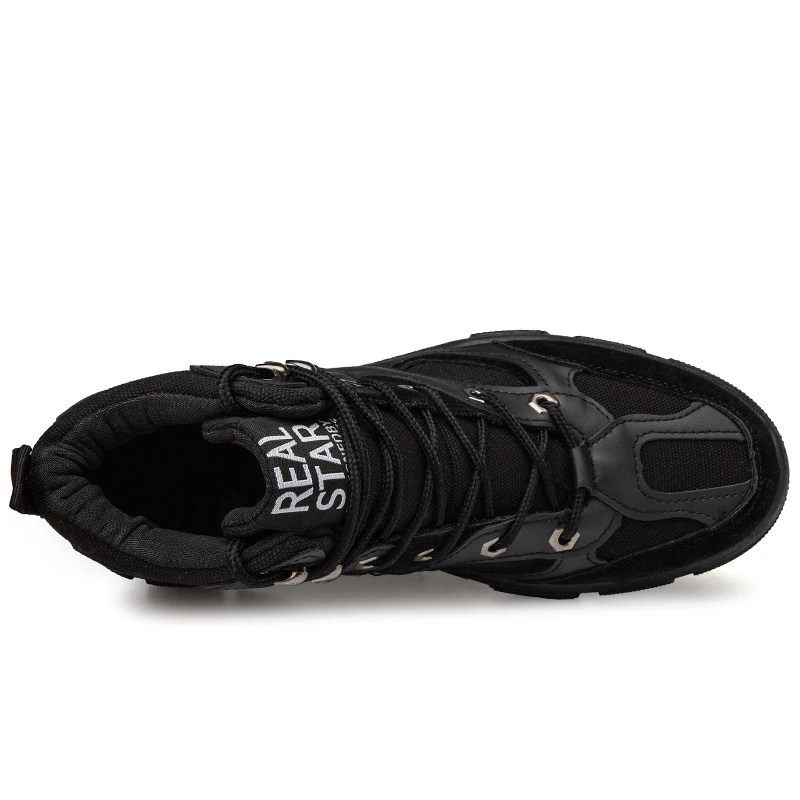 Size39-44 мужские мотоциклетные ботинки для мужчин; сезон осень; коллекция года; модные армейские ботинки с круглым носком на шнуровке; Мужская обувь для альпинизма