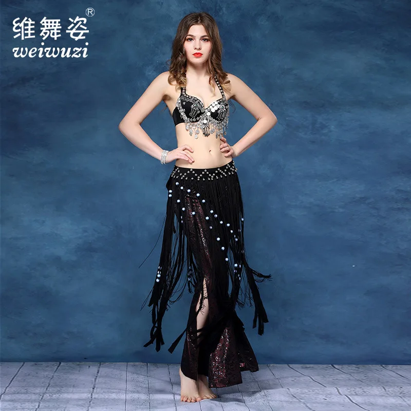 Wei dance, костюм для танца живота в этническом стиле, тренировочный костюм с кисточками на талии и цепочке на весну и лето