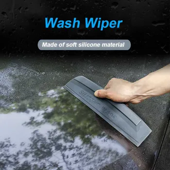 

Black Tool Blade Car Wash Wiper Plate Glass Cleaning Bodywork Water Squeegee Window Soft Windshield Brush Silicone