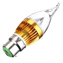 E12 E14 B22 можно использовать энергосберегающую лампу или светодиодную лампочку) 3W пламени светодиодный Люстра в форме свечи светильник лампочка AC85-265V Золотой Цвет