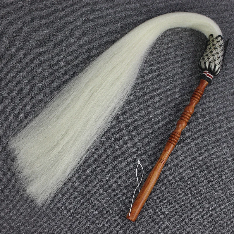 Темный хаки Действительно конский хвост Tai Chi Whisk Throw You Theatre Prop Dust жрец буддизм и даосизм - Цвет: Темный хаки