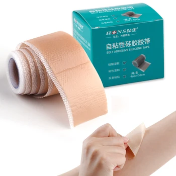 수술 흉터 제거 실리콘 젤 패치 치료 테이프, 효율적인 여드름 외상 화상 흉터 치료 시트, 피부 복구 도구, 4x50cm