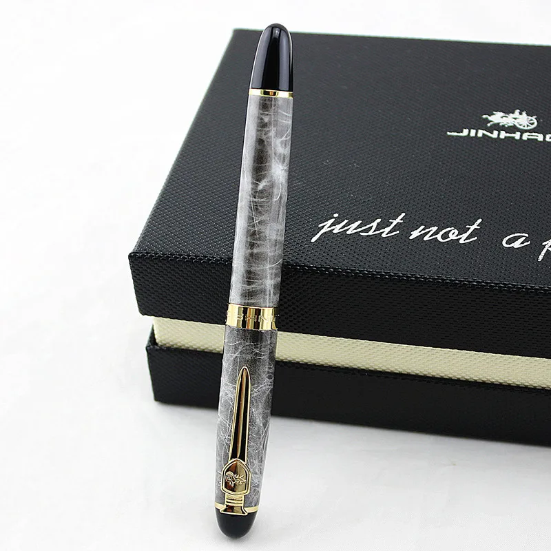 Перьевая ручка Jinhao Shield меч клип Роскошная золотая отделка, винтажный Британский Стиль Средний перо подарок подпись в офисе школа письма